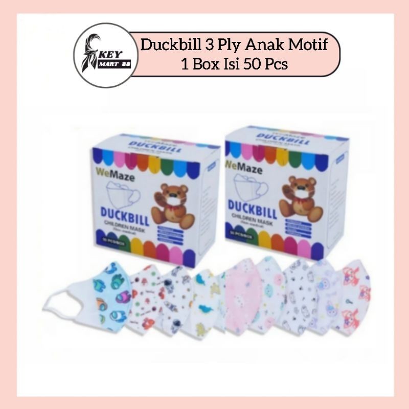 Masker Duckbill 3 Ply Anak 1 Box Isi 50 Pcs