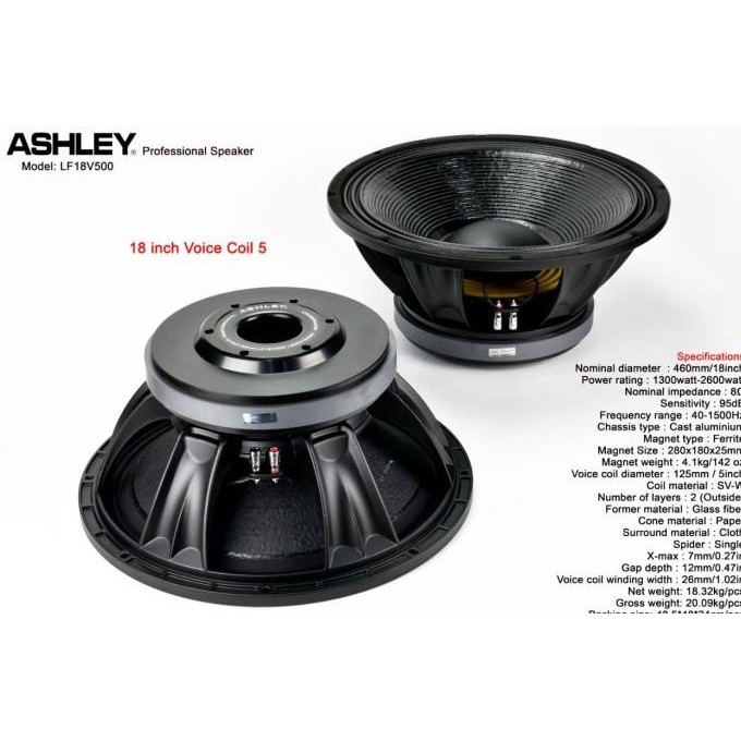 Speaker Component Ashley LF 18V500 / LF18V500 / LF 18 V500