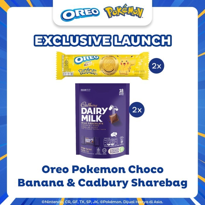 

TERBATAS Oreo Pokemon Chocolate Banana 119.6g dan Cadbury Sharebag