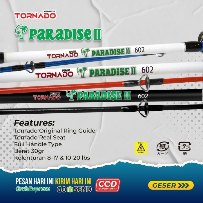 Joran Spinning Tornado Paradise Ii Fiber Solid Terkuat