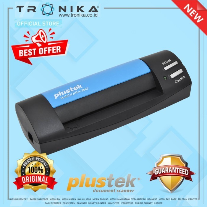 Scanner Dokumen Mobile Plustek Mobileoffice S602