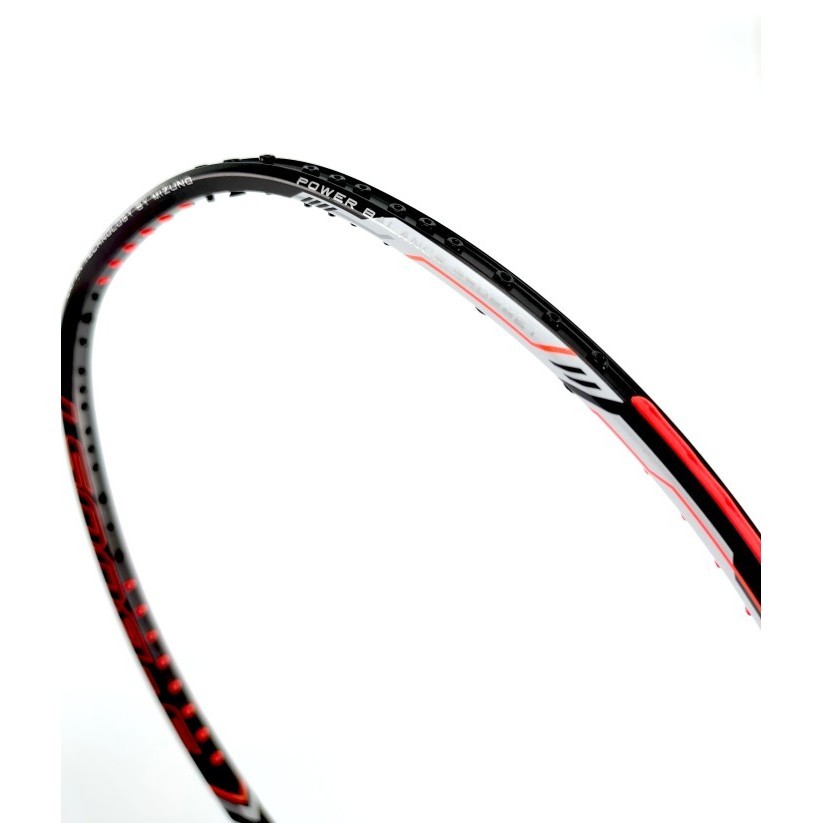 Mizuno Caliber S-Boost Black/Wht/Fluorescent Orange Raket Badminton