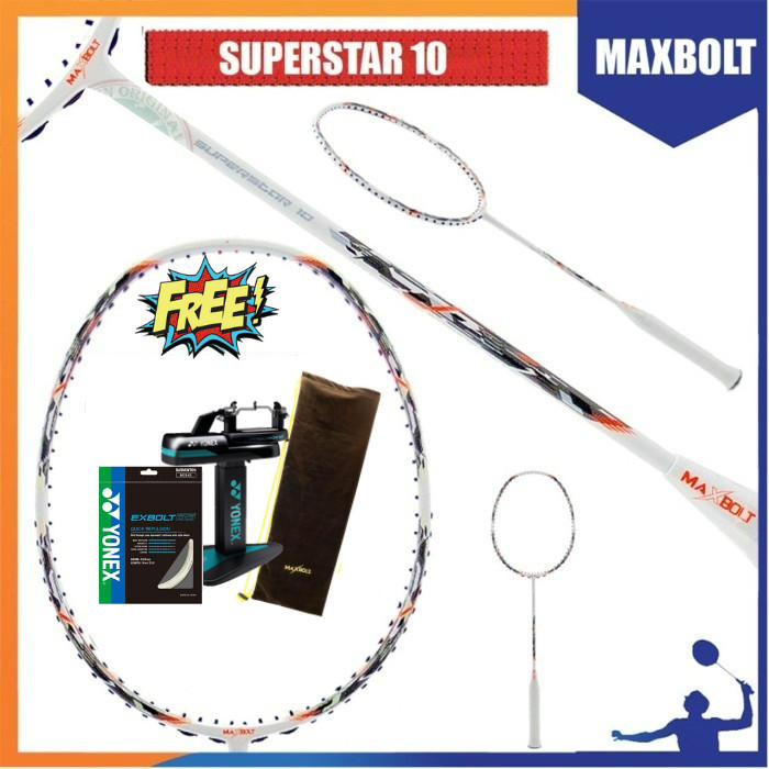 Maxbolt Superstar 10 Raket Badmintoton Bulutangkis Original