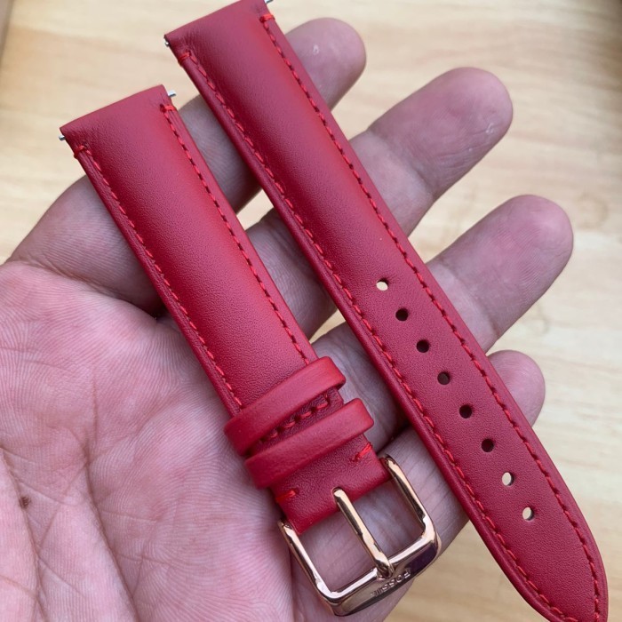 STRAP TALI JAM TANGAN FS MERAH 18MM TALI JAM FOSSIL CEWE MERAH