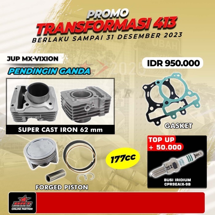 Paket Bore Up Jupiter Mx / Vixion - Blok Piston 62 Mm - Brt Promo 413