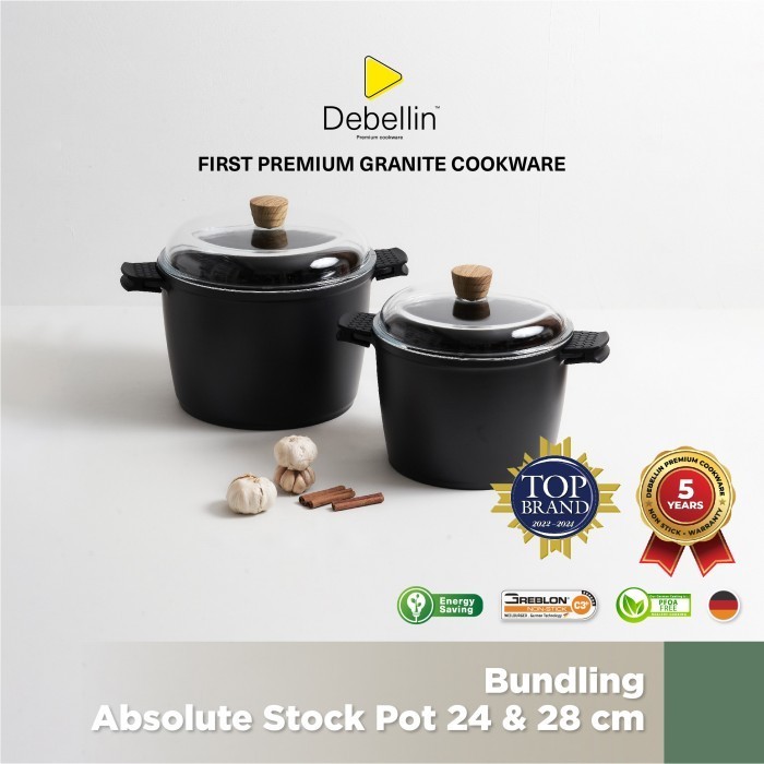 Debellin Absolute Stock Pot - Panci Granite Anti Lengket