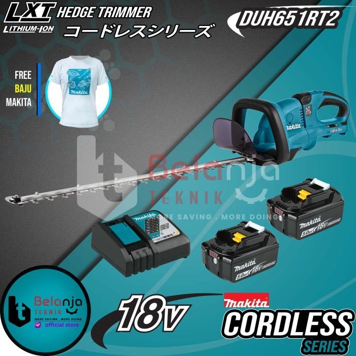 Makita Mesin Potong Dahan Tanaman Duh 651 Rt2 Hedge Trimmer Cordless