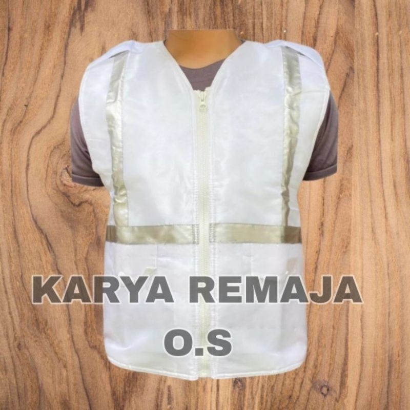 Rompi Murah premium Parasut Rompi ojek Rompi PUTIH Parkir Rompi safety Skotlet Parasut