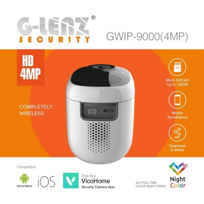 Glenz Night Color 4Mp Smart Battery Ip Camera Cctv - Gwip 9000