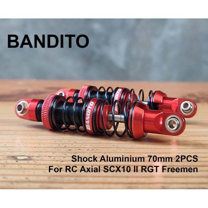 Bandito Shock Aluminium 70mm 2PCS For RC Axial SCX10 II RGT Freemen