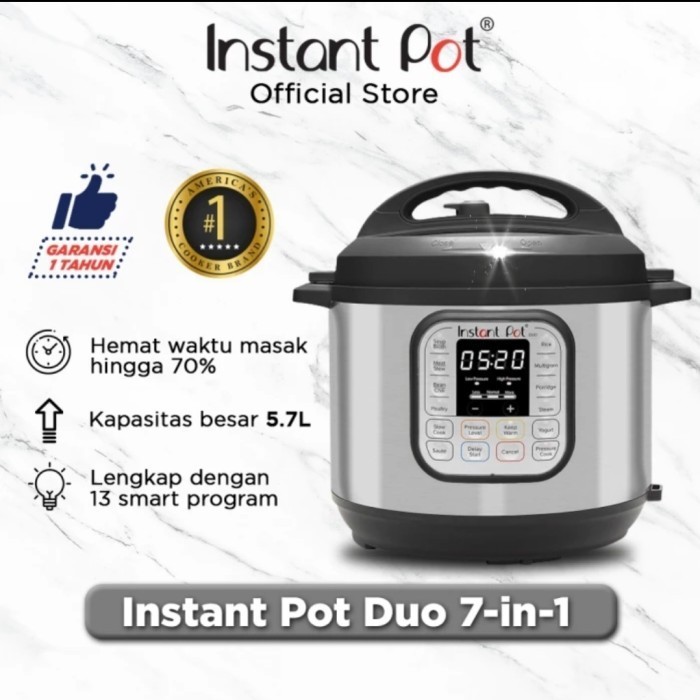 Instant Pot Duo 7 In 1 Slow Cooker 5.7L Stainless Steel Black