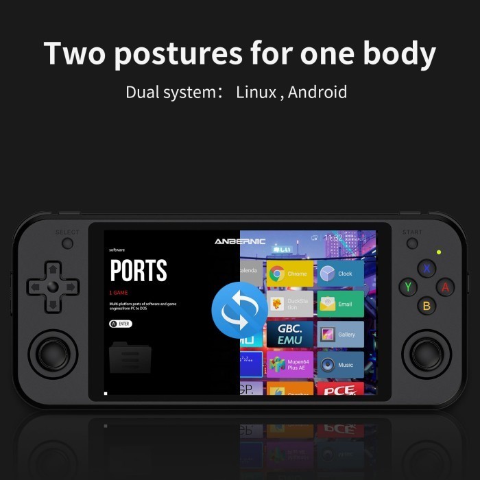 Anbernic Rg552 Retro Video Game Console Dual Systems Android Linux