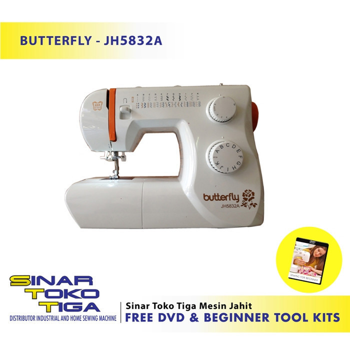 Tersedia Butterfly Jh5832A Mesin Jahit Portable Mesin Jahit