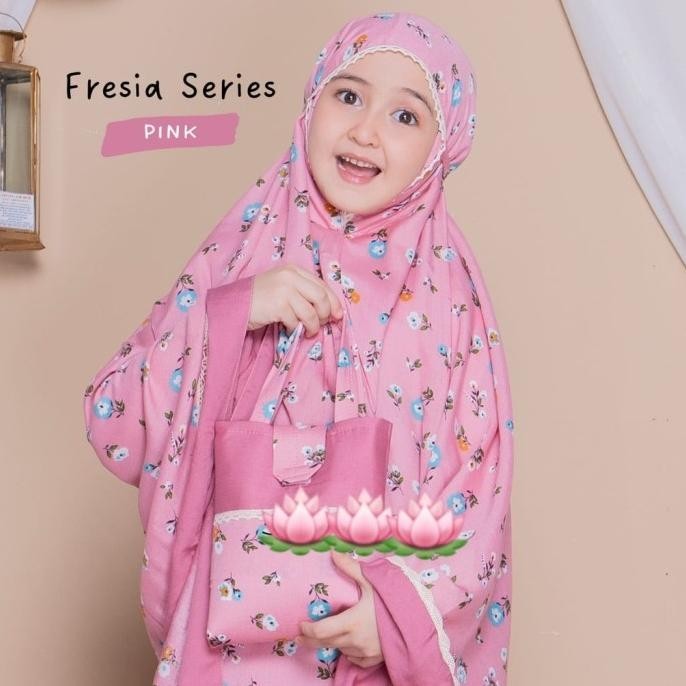 Mukena Anak remaja Tanggung 8 tahun -15 tahun Bunga Salur