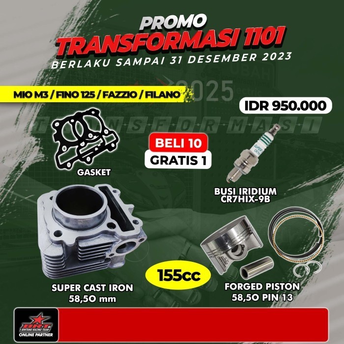Brt Paket Bore Up Mio M3 Blok Piston 58.50 - Promo 1101