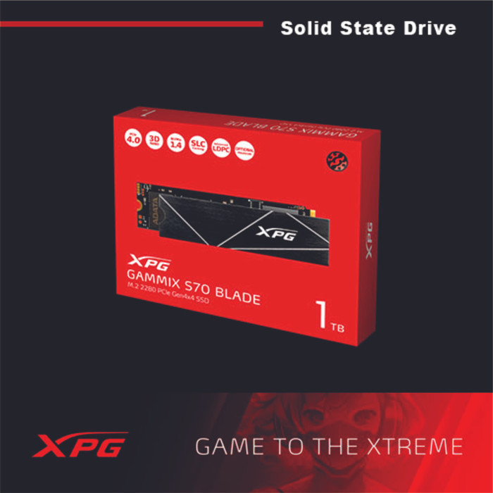Ssd Adata Xpg Gammix S70 Blade 1Tb - Ssd Pcie Gen4X4 M.2 2280
