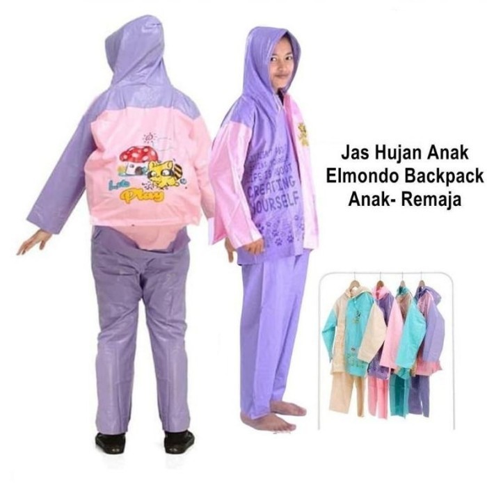 Jas Hujan Remaja Jaketcelana Backpack Elmondo 606Mantel Tas Belakang
