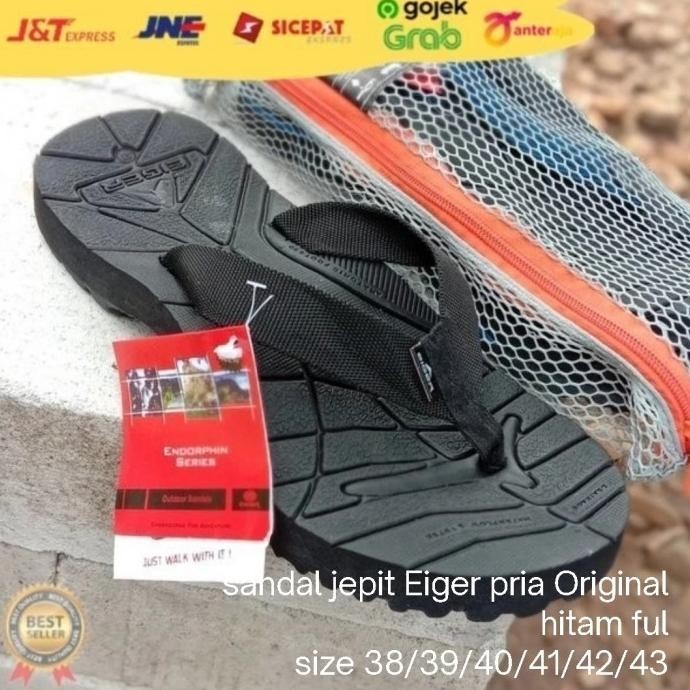 Promo Terbatas Sandal Jepit Eiger Ful Hitam Pria Ori 38/43 Cosover12