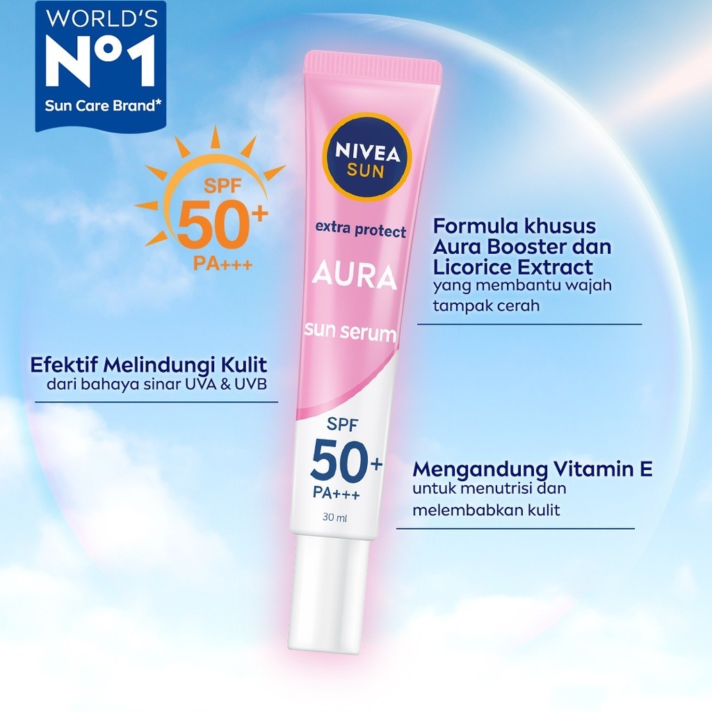 NIVEA SUN Face Serum Extra Protect Aura SPF50+ PA+++ 30ml - Membantu rona wajah tampak cerah Image 5