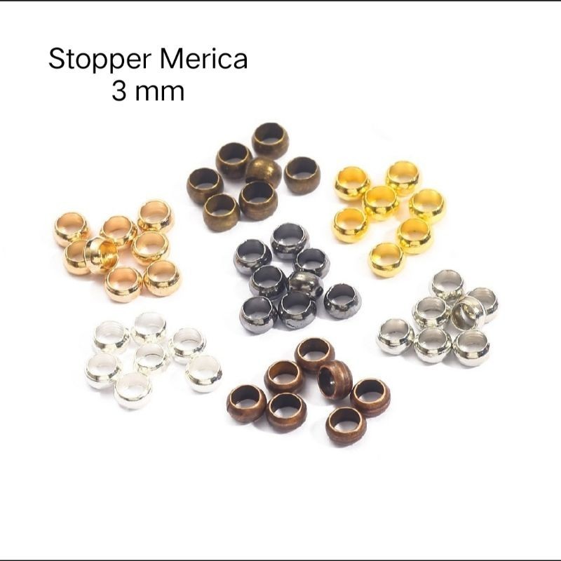 Stopper Merica/Lada 3 mm Penahan/Pembatas Tali Senar Aksesoris Gelang dan Kalung