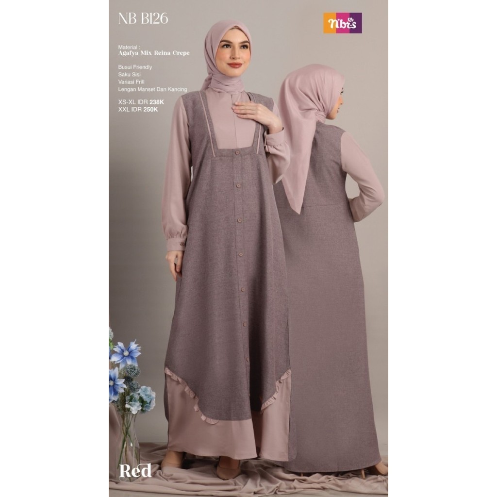 Gamis Nibras Nb B126 Busana Muslim Wanita Busui Long Dress HotR33A