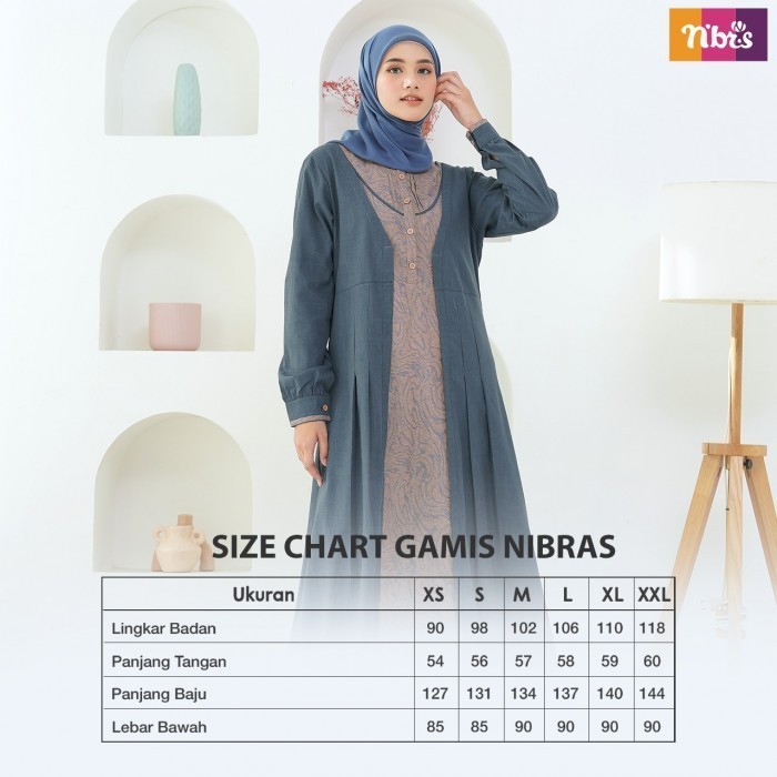 Baju Gamis Wanita Muslimah Murah Nibras Nb B103 Long Dress Busui Cod PromoR33A