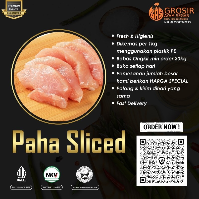 

Daging Ayam Paha (Slice) 1Kg -Gratisongkir