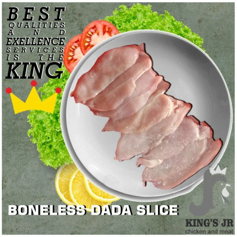 

Dada Ayam Fillet Slice/ Boneless Dada Slice -Gratisongkir