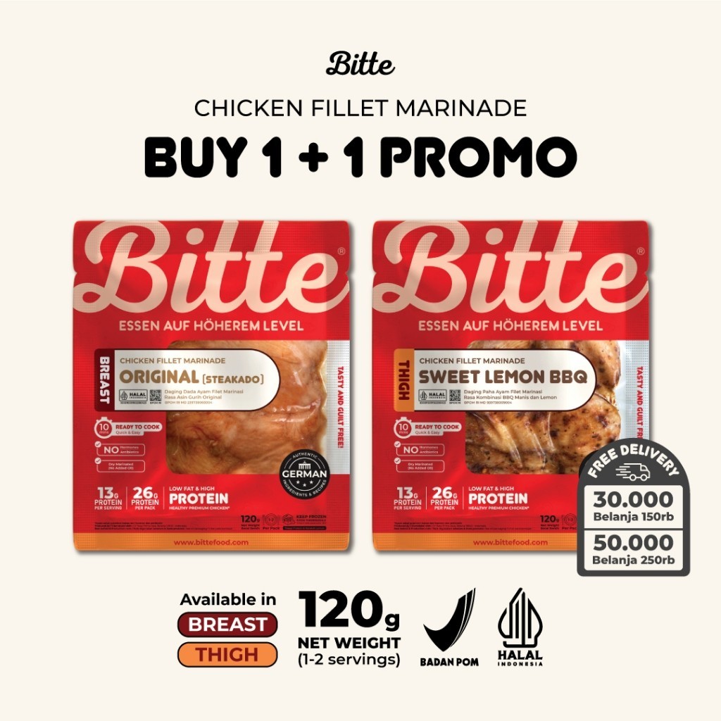 

Bitte Food Buy 1 + 1 Chicken Fillet Marinade / Ayam Filet Marinasi 120G -Gratisongkir