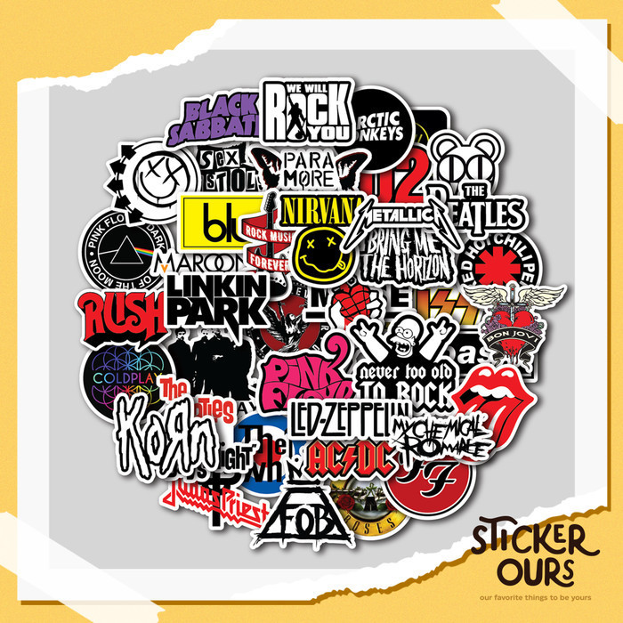 

Sticker Pack Rock Band Stiker Tumbler Laptop Stiker Koper Helm