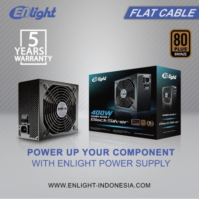POWER SUPPLY ENLIGHT 400W BLACK SILVER | PSU ENLIGHT 400WATT