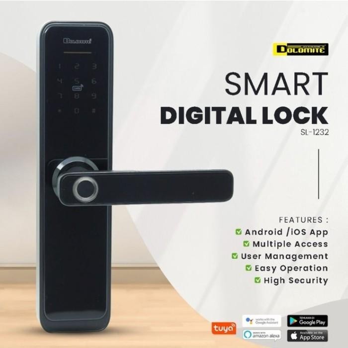 SMART DIGITAL LOCK HANDLE KUNCI DIGITAL PINTU RUMAH ANDROID IOS 2232