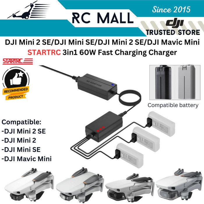 Battery Charger DJI Mini 2 SE Charging Hub Mavic Mini 3in1 60W Charger