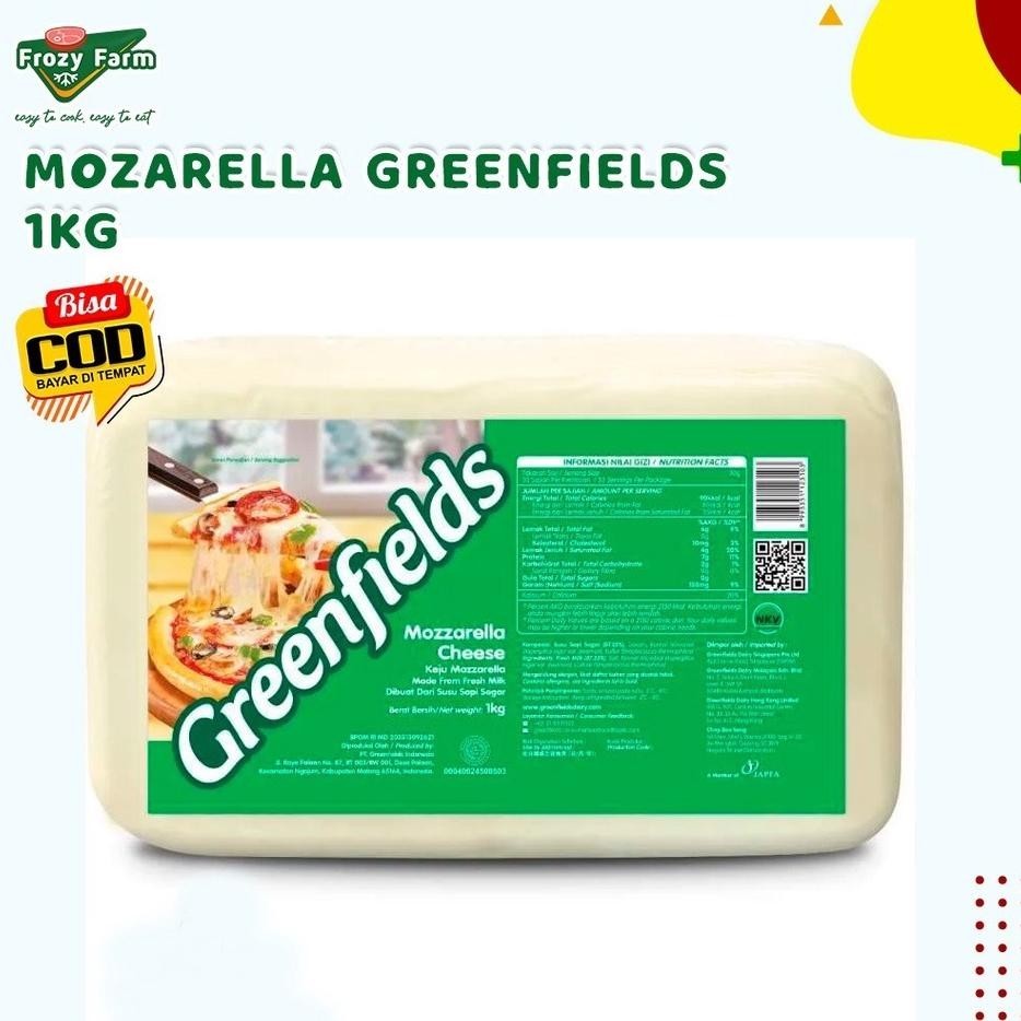 

READYYY KIRIM >> GREENFIELDS MOZZARELLA CHEESE / KEJU MOZZARELLA 1 KG / KEJU MOZARELA 1 KILO