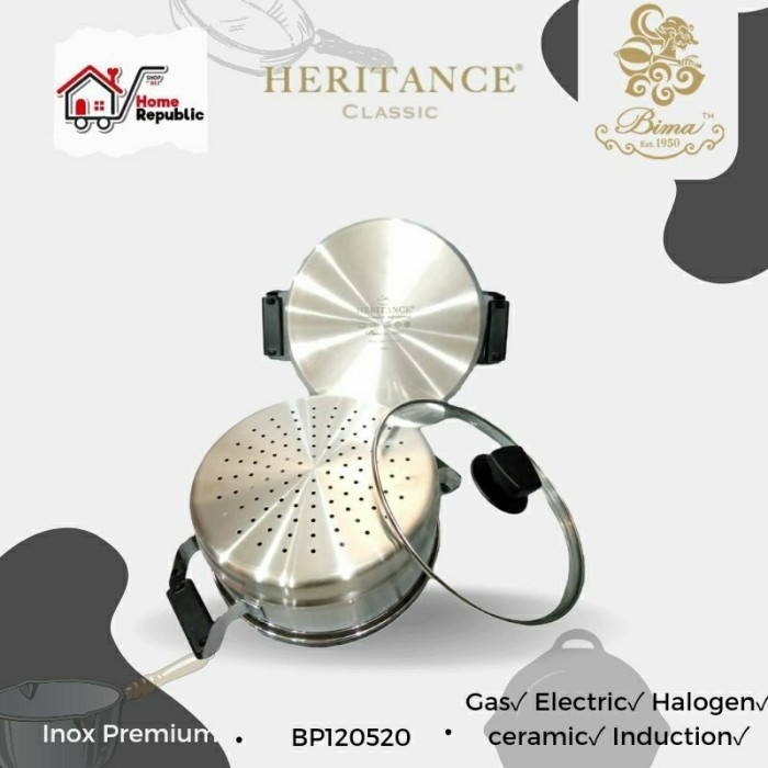 NEW SERIES BIMA HERITANCE PANCI STEAMER 20CM KUKUS TIM 2 TINGKAT SUSUN BP120520 QUALITY ORIGINAL