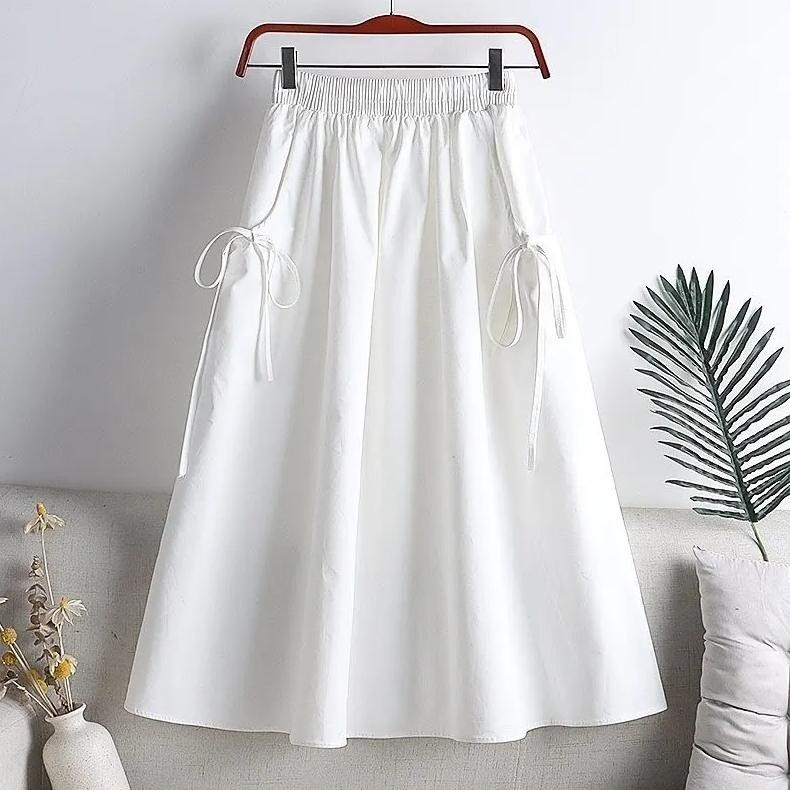 Promo Ramadhan Rok Mayung Panjang Polos Bahan Katun Linen Premium Rok Korean Style Wanita Terbaru 20