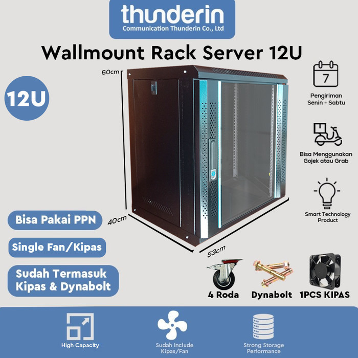 Wallmount Rack Server 12U. Rack Server Ukuran 12U