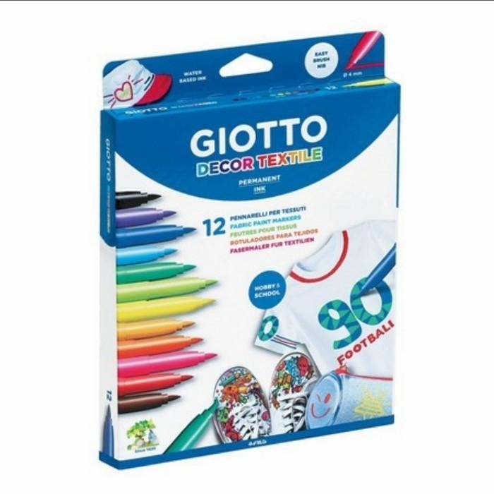 

Spidol Kain Permanen Giotto Decor Textile 12 Marker Kanvas Baju Sepatu