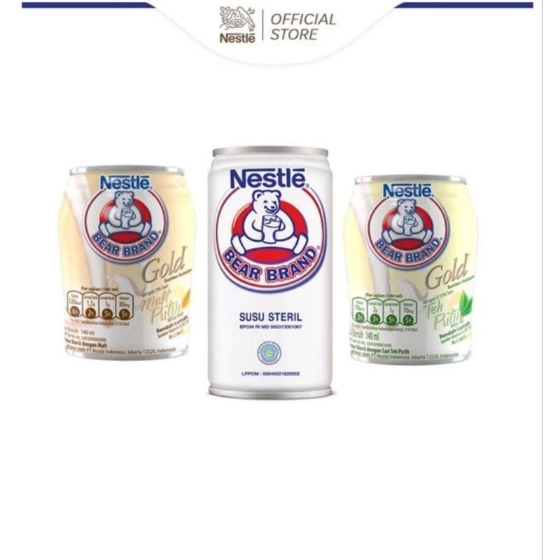 

BEAR BRAND White Tea / Malt Susu Kaleng Susu Steril 140ml