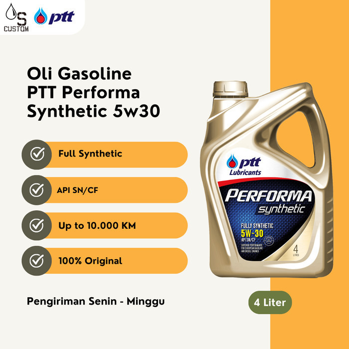 OLI MOBIL BENSIN PTT PERFORMA 5W30 FULL SYNTHETIC 4L