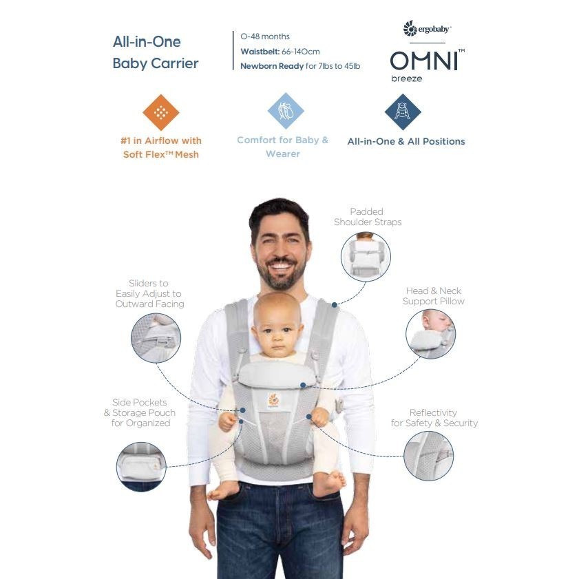 Ergobaby Omni Breeze Carrier - Pearl Grey