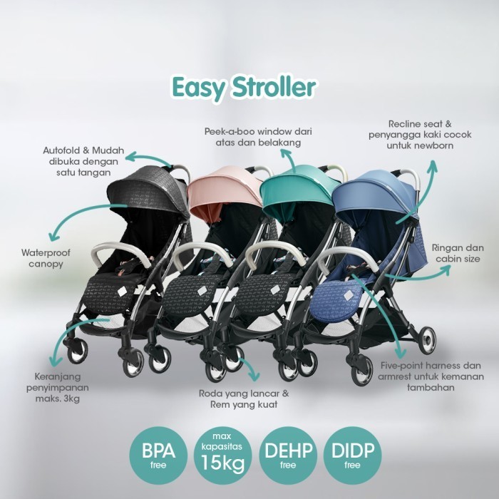 Babycare Easy Stroller / Stroller Lipat Otomatis