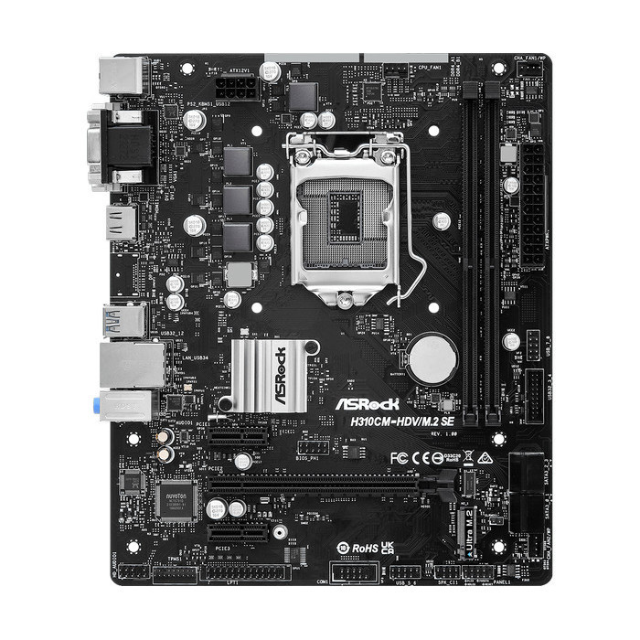 Motherboard Asrock H310Cm-Hdv/M.2 Se - Lga1151 Q270 Ddr4 Usb3.2 Sata3