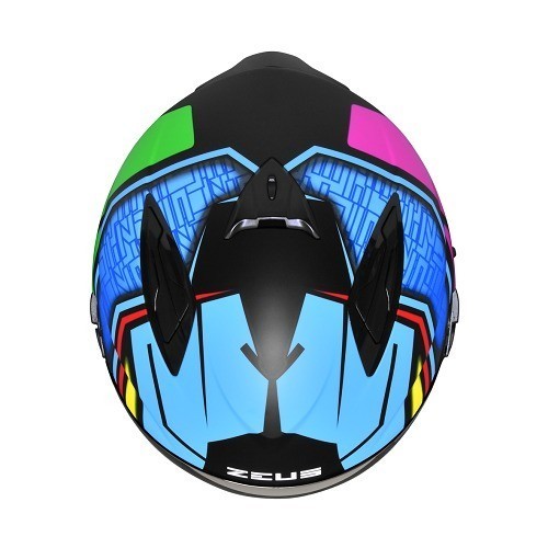 Zeus 613C Mblk Aj11 Blue Doff Modular Crossover Double Visor