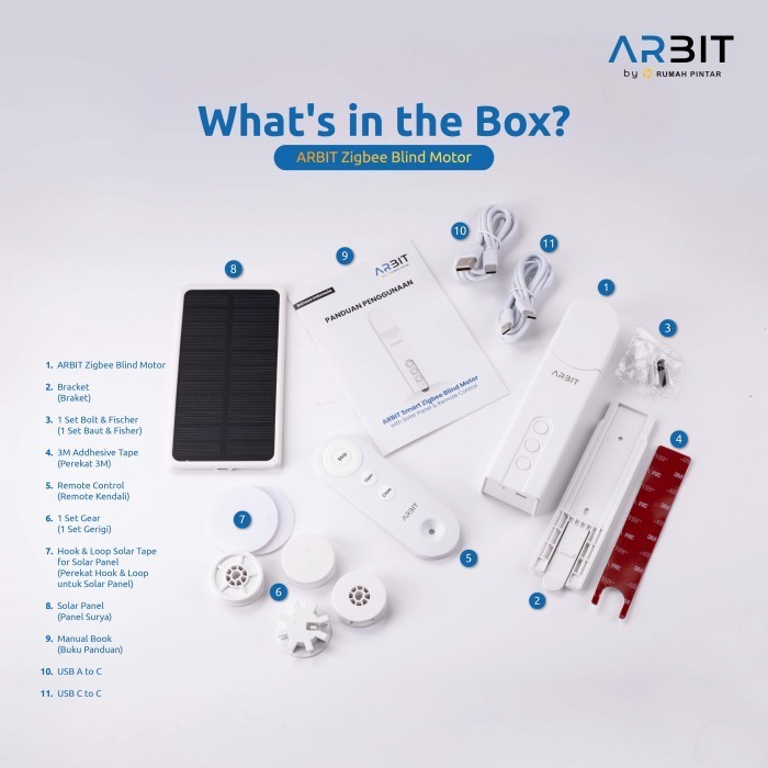 Arbit Smart Zigbee Tirai Blind Motor Tuya