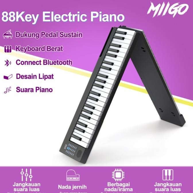 Miigo 88-Key Folding Piano Portable Keyboard Keyboard Piano Kecil Pian