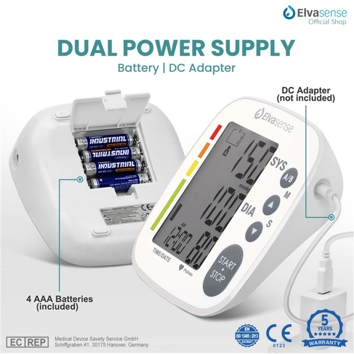Tensimeter Digital Elvasense Bp500 (Big Memories) + Ac Adapter Termurah Terlaris Promo