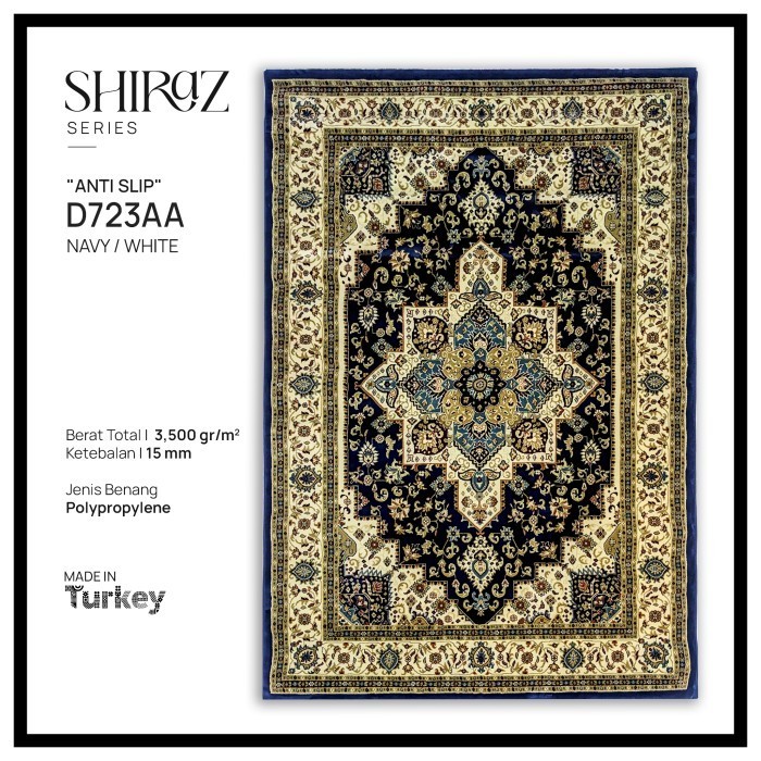 Karpet Shiraz Permadani Klasik Tebal Mewah Turki - 160X230 Cm