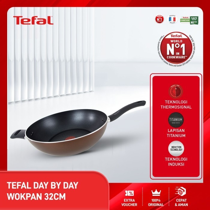 Tefal Day By Day Wokpan 32Cm Wajan Anti Lengket
