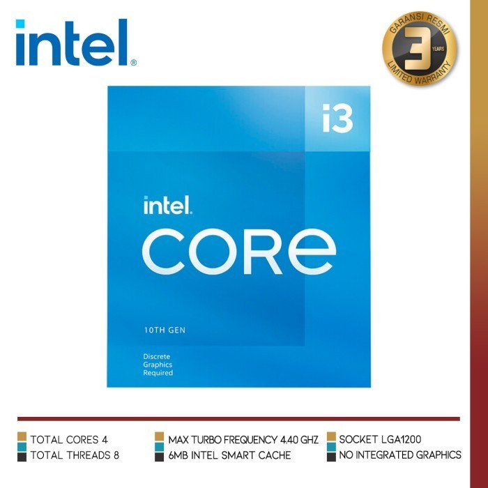 Intel Core I3 10105F Processor Intel Gen 10 Comet Lake Lga 1200